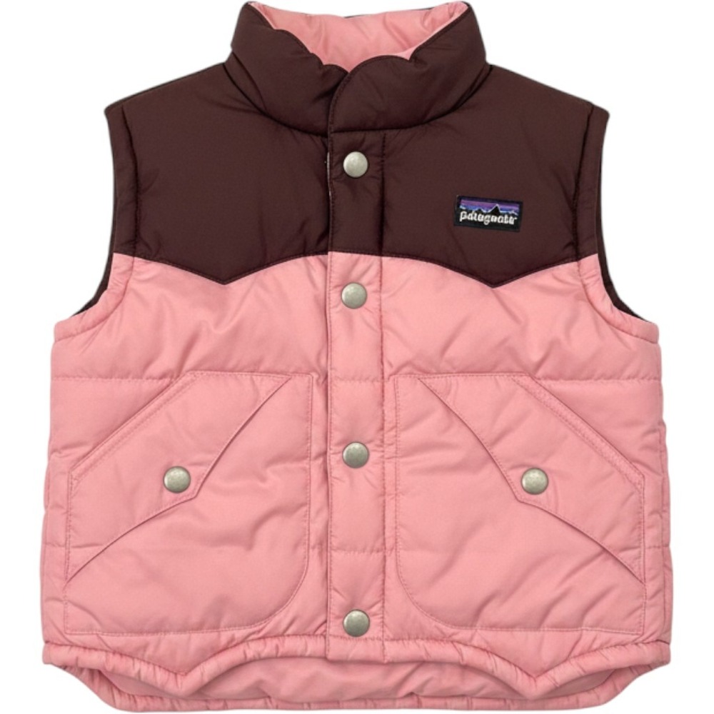 Patagonia Unisex 24M Bivy Puffer Vest Pink Brown Colorblock Insulated 60507